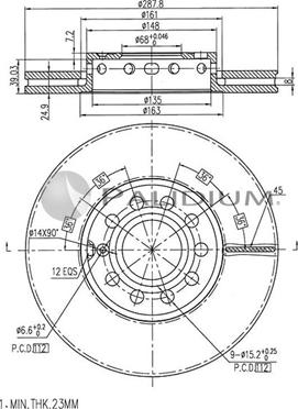 Ashuki P330-024 - Brake Disc autospares.lv