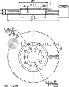 Ashuki P330-025 - Brake Disc autospares.lv