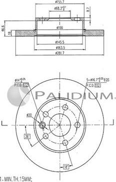 Ashuki P330-140 - Brake Disc autospares.lv