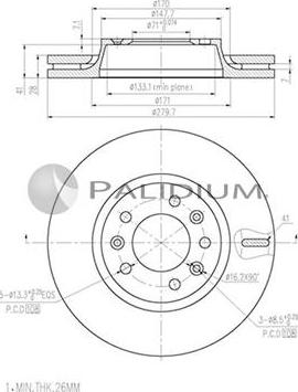 Ashuki P330-148 - Brake Disc autospares.lv