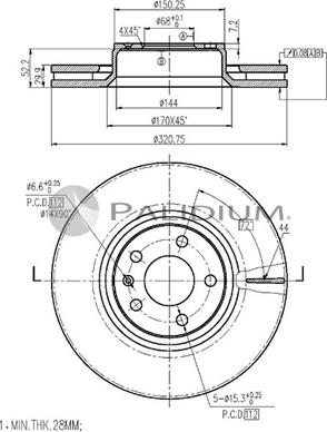 Ashuki P330-142 - Brake Disc autospares.lv