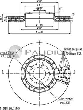 Ashuki P330-164 - Brake Disc autospares.lv