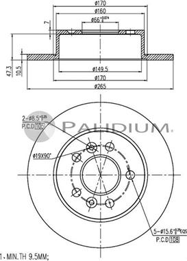 Ashuki P330-105 - Brake Disc autospares.lv