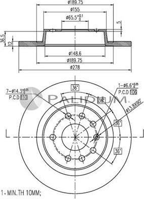 Ashuki P330-101 - Brake Disc autospares.lv