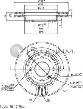 Ashuki P330-107 - Brake Disc autospares.lv