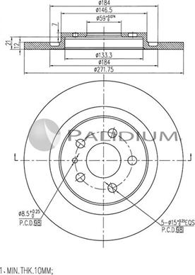 Ashuki P330-136 - Brake Disc autospares.lv