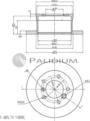 Ashuki P330-129 - Brake Disc autospares.lv