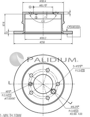 Ashuki P330-120 - Brake Disc autospares.lv