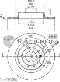 Ashuki P331-049 - Brake Disc autospares.lv