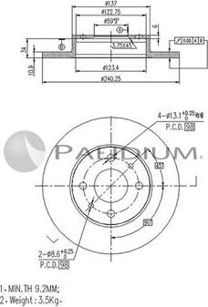 Ashuki P331-048 - Brake Disc autospares.lv