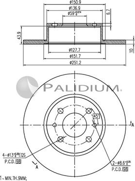 Ashuki P331-047 - Brake Disc autospares.lv