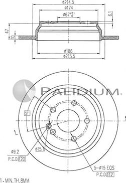 Ashuki P331-050 - Brake Disc autospares.lv