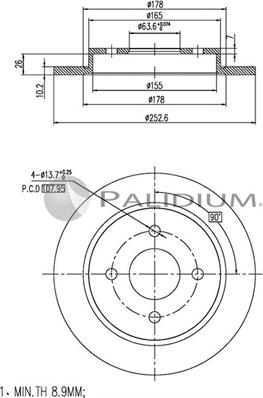 Ashuki P331-013 - Brake Disc autospares.lv