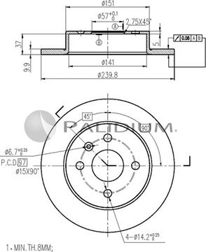 Ashuki P331-022 - Brake Disc autospares.lv