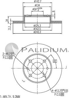 Ashuki P333-001 - Brake Disc autospares.lv