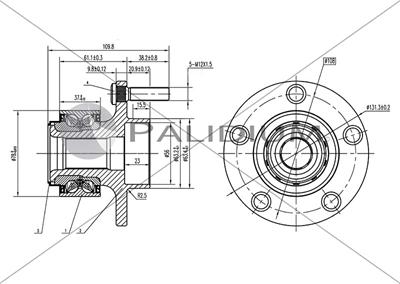 Ashuki PAL6-2013 - Wheel hub, bearing Kit autospares.lv