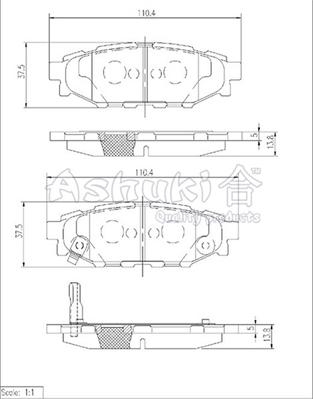 Ashuki S011-50 - Brake Pad Set, disc brake autospares.lv