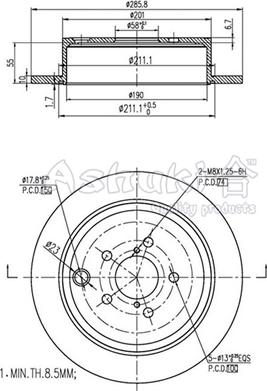 Ashuki S017-48 - Brake Disc autospares.lv