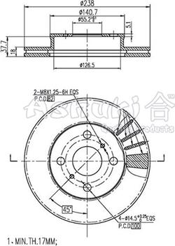 Ashuki T601-08 - Brake Disc autospares.lv