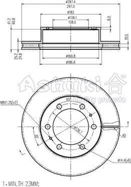 Ashuki T603-40 - Brake Disc autospares.lv