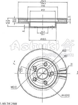 Ashuki T603-83 - Brake Disc autospares.lv