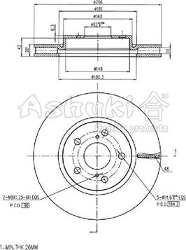 Ashuki T603-39 - Brake Disc autospares.lv