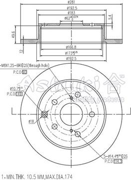 Ashuki T603-35 - Brake Disc autospares.lv