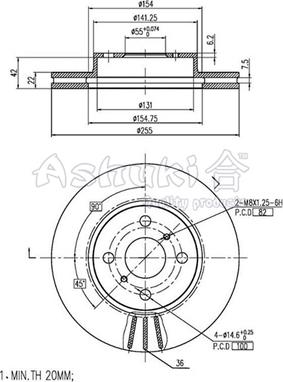 Ashuki T602-30 - Brake Disc autospares.lv