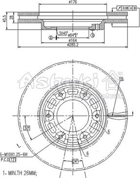 Ashuki T602-77 - Brake Disc autospares.lv