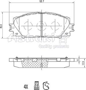 Ashuki T114-55 - Brake Pad Set, disc brake autospares.lv