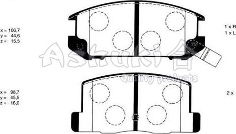 Ashuki T114-15 - Brake Pad Set, disc brake autospares.lv