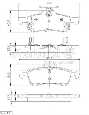 Ashuki T114-35 - Brake Pad Set, disc brake autospares.lv