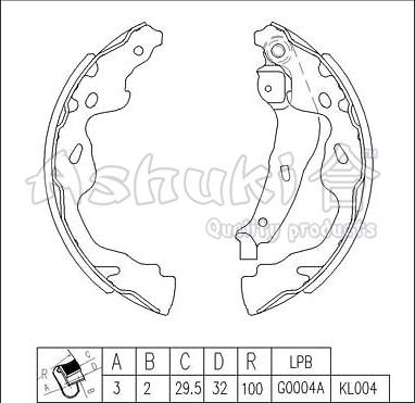 Ashuki T113-46 - Brake Shoe Set autospares.lv