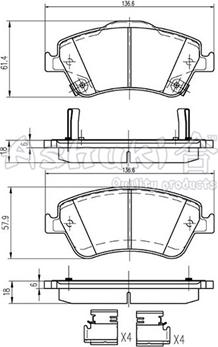 Ashuki T112-95 - Brake Pad Set, disc brake autospares.lv