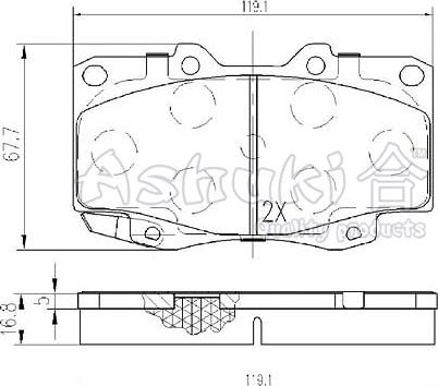 Ashuki T112-45 - Brake Pad Set, disc brake autospares.lv