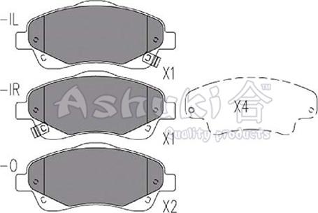 Ashuki T112-58 - Brake Pad Set, disc brake autospares.lv