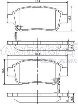 Ashuki T112-75 - Brake Pad Set, disc brake autospares.lv