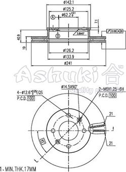 Ashuki Y089-15 - Brake Disc autospares.lv