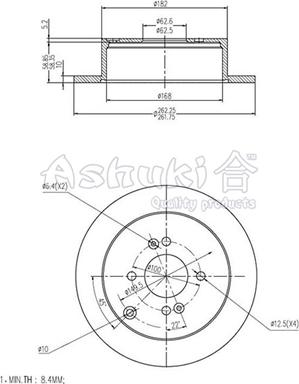 Ashuki Y089-17 - Brake Disc autospares.lv