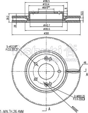 Ashuki Y089-25 - Brake Disc autospares.lv