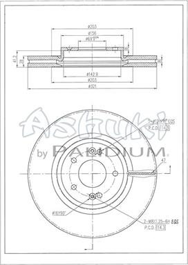 Ashuki Y089-74 - Brake Disc autospares.lv