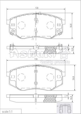 Ashuki Y029-50 - Brake Pad Set, disc brake autospares.lv