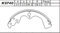 Asimco K9740 - Brake Shoe Set autospares.lv