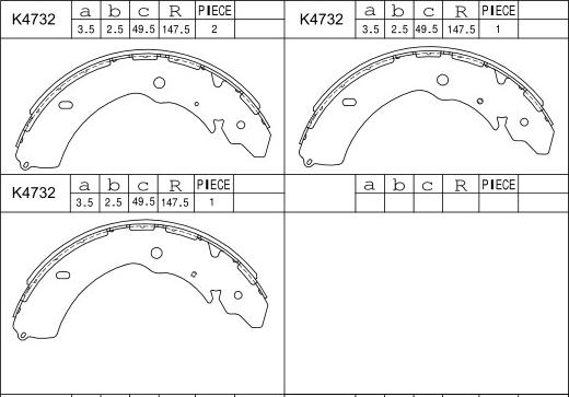 Asimco K4732 - Brake Shoe Set autospares.lv
