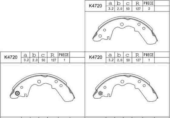 Asimco K4720 - Brake Shoe Set autospares.lv