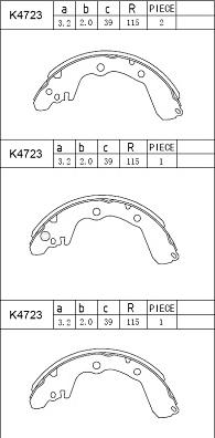 Asimco K4723 - Brake Shoe Set autospares.lv
