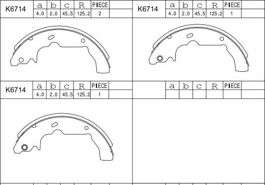 Asimco K6714 - Brake Shoe Set autospares.lv