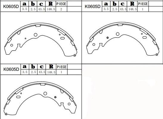 Asimco K0605D - Brake Shoe Set autospares.lv