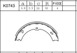 Asimco K0743 - Brake Shoe Set, parking brake autospares.lv