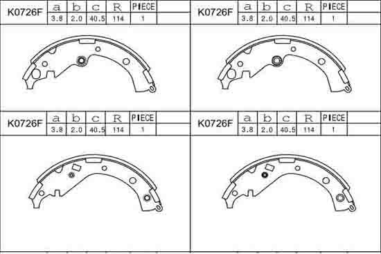 Asimco K0726F - Brake Shoe Set autospares.lv